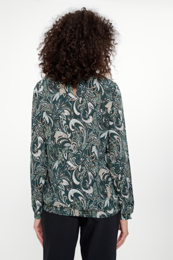 Czarna bluzka z pastelowym nadrukiem paisley Czarna bluzka z pastelowym nadrukiem paisley
