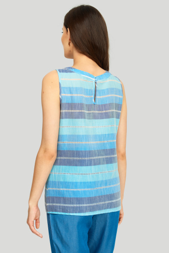 Bawełniana bluzka z okrągłym dekoltem