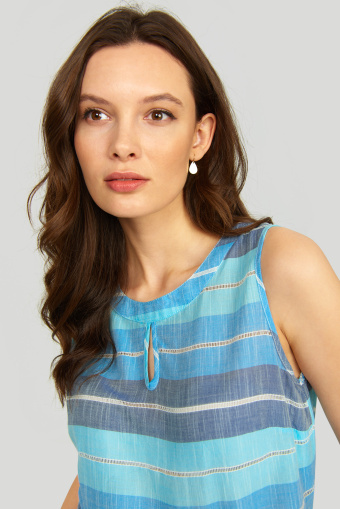 Bawełniana bluzka z okrągłym dekoltem