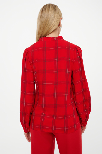 Czerwona bluzka w efektowną kratę Czerwona bluzka w efektowną kratę