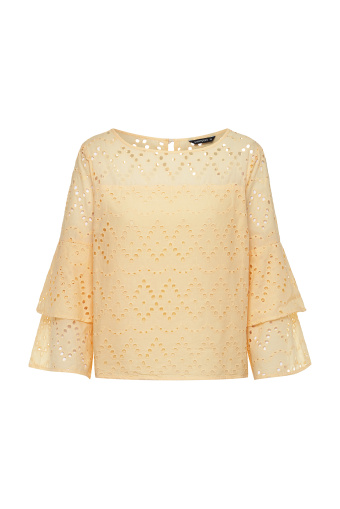 Ażurowa bluzka z rozszerzanymi rękawami