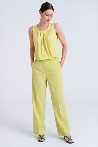 Limonkowa bluzka bez rękawów