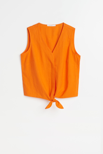 Stylowa bluzka bez rękawów orange