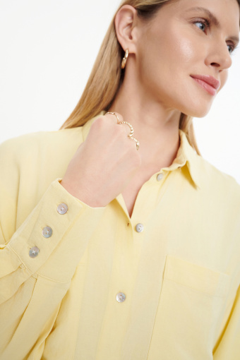 Jasnożółta koszulowa bluzka oversize Jasnożółta koszulowa bluzka oversize