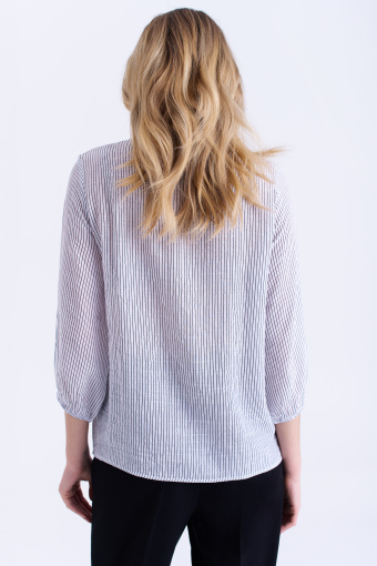 Bluzka w cienkie paski, biała