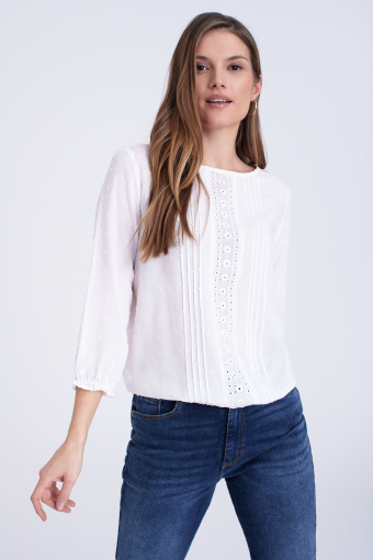 Bluzka w stylu boho, biała