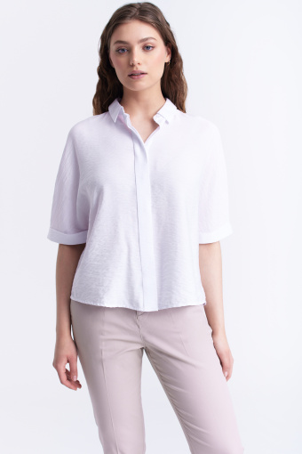 Bluzka z krótkim rękawem, biała