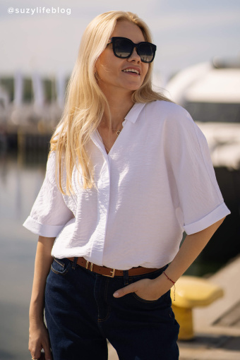 Bluzka z krótkim rękawem, biała