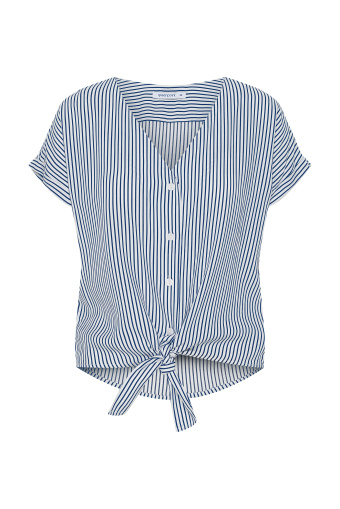 Bluzka z dekoracyjnym wiązaniem, nadruk w paski