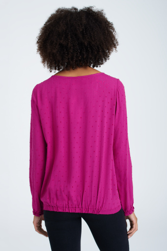 Elegancka bluzka z koronkową taśmą, intensywny róż Elegancka bluzka z koronkową taśmą, intensywny róż