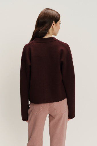 Burgundowy kardigan z zapięciem na guziki Burgundowy kardigan z zapięciem na guziki