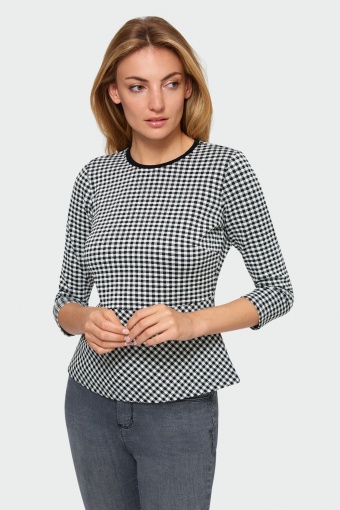 Dzianinowa bluzka w kratę