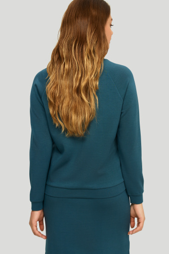 Turkusowa bluza o luźnym kroju