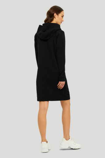 Bawełniana, czarna bluza z asymetrycznym zamkiem