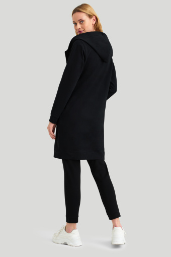 Bawełniana, czarna bluza z asymetrycznym zamkiem