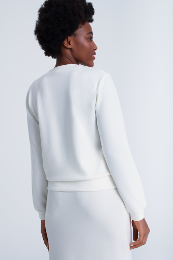 Bluza w kolorze białym z ozdobnym marszczeniem