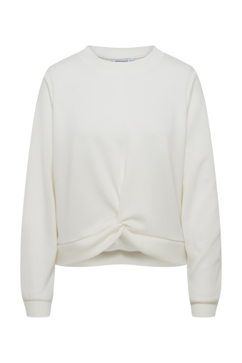 Bluza w kolorze białym z ozdobnym marszczeniem