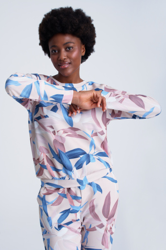 Klasyczna bluza w odważny kwiatowy wzór