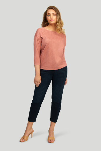 Bluza z miękkiej dzianiny, koralowa Bluza z miękkiej dzianiny, koralowa