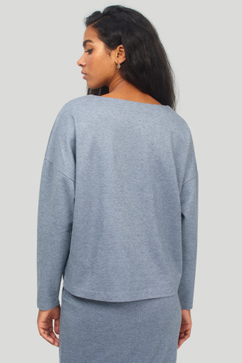 Krótka, szara bluza z miękkiej dzianiny Krótka, szara bluza z miękkiej dzianiny