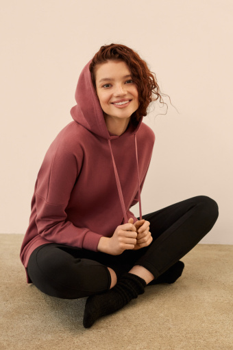 Długa bluza z dodatkiem włókien ekologicznych, różowa Długa bluza z dodatkiem włókien ekologicznych, różowa