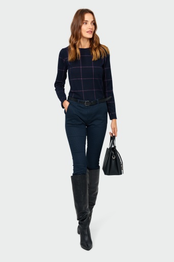 Dzianinowa bluzka w kratę