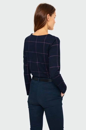 Dzianinowa bluzka w kratę