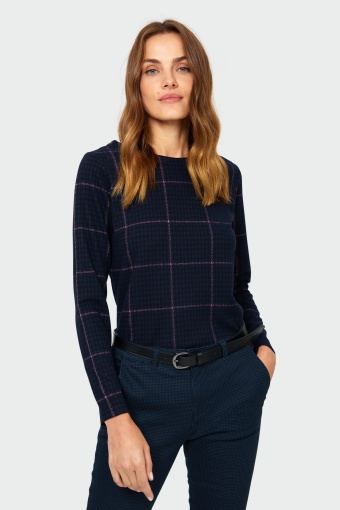 Dzianinowa bluzka w kratę