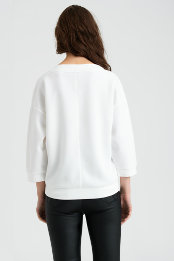 Bluza z marszczeniem, biała Bluza z marszczeniem, biała