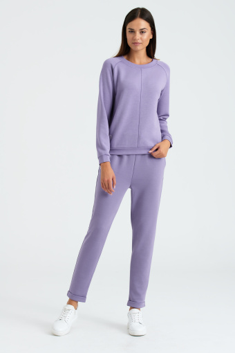 Wiskozowa bluza z raglanowym rękawem, jasny fiolet