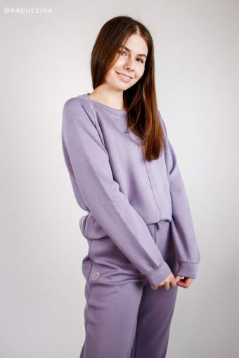 Wiskozowa bluza z raglanowym rękawem, jasny fiolet