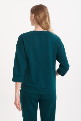 Ciemnozielona bluza oversize ze ściągaczami