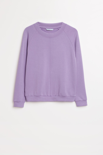 Fioletowa bluza z przeszyciem
