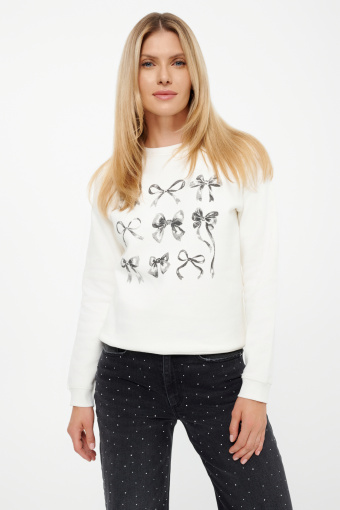 Biała bluza z efektownym nadrukiem