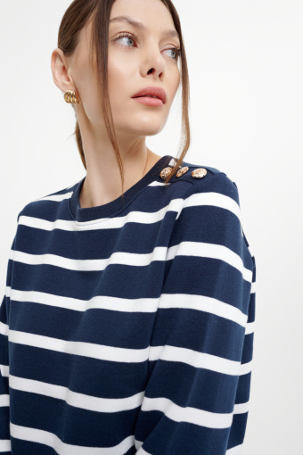 Granatowa bluza basic w pasy 