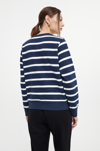 Granatowa bluza basic w pasy 