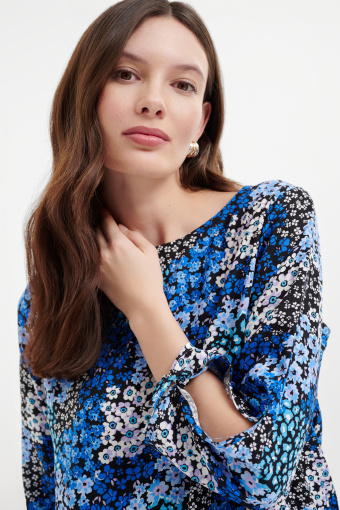 Wiskozowa bluzka z nadrukiem w drobne kwiaty