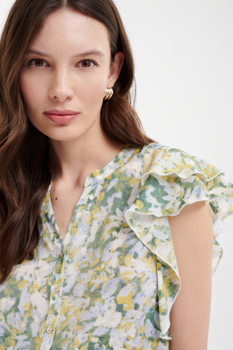 Romantyczna bluzka w niebieskie kwiaty 