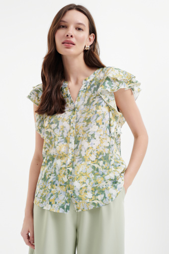 Romantyczna bluzka w niebieskie kwiaty 