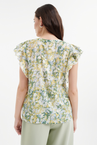 Romantyczna bluzka w niebieskie kwiaty 