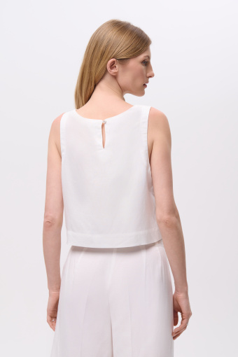 Biała pudełkowa bluzka bez rękawów