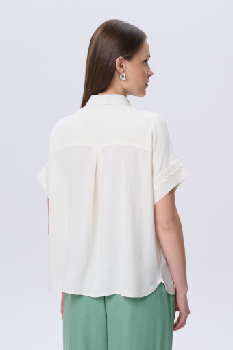 Koszulowa bluzka z krótkim rękawem