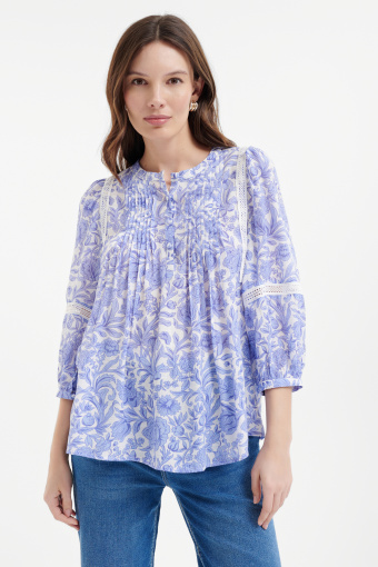 Elegancka bluzka z ażurowym haftem 