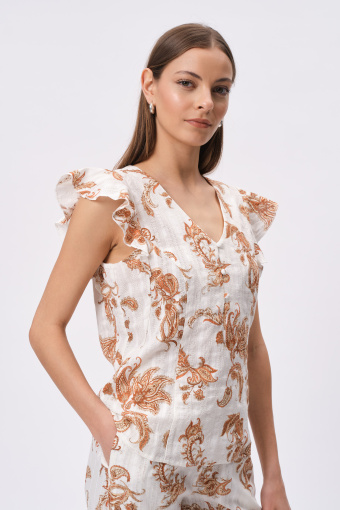 Bluzka paisley z rękawami typu motylki Bluzka paisley z rękawami typu motylki