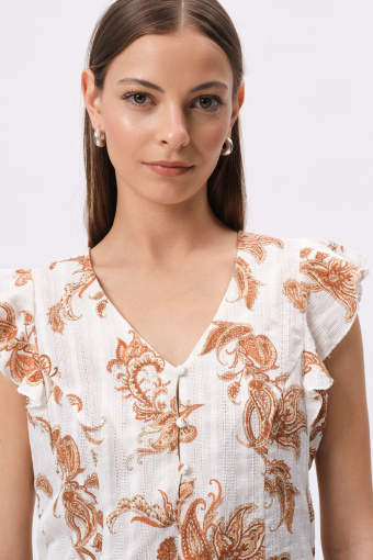 Bluzka paisley z rękawami typu motylki Bluzka paisley z rękawami typu motylki