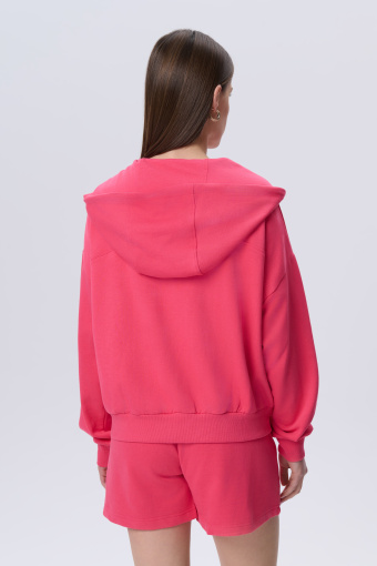 Różowa bluza z kapturem oversize 