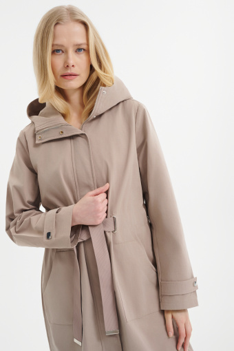 Stylowa jasnobrązowa parka 