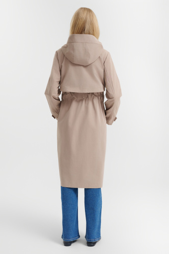 Stylowa jasnobrązowa parka 