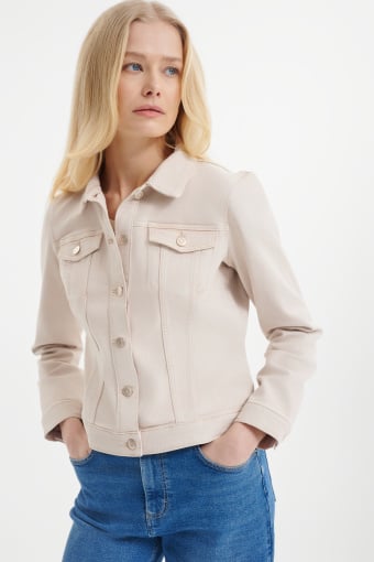 Beżowa kurtka jeansowa  Beżowa kurtka jeansowa