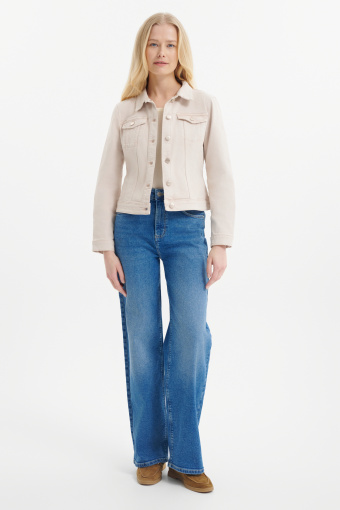 Beżowa kurtka jeansowa  Beżowa kurtka jeansowa